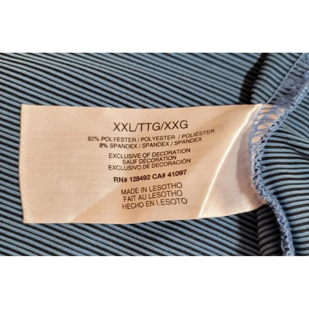 Greg‎ Norman Shirt Blue Size 2XL XXL Striped Short Sleeve Polo Golf Men's 1140 - Picture 4 of 5